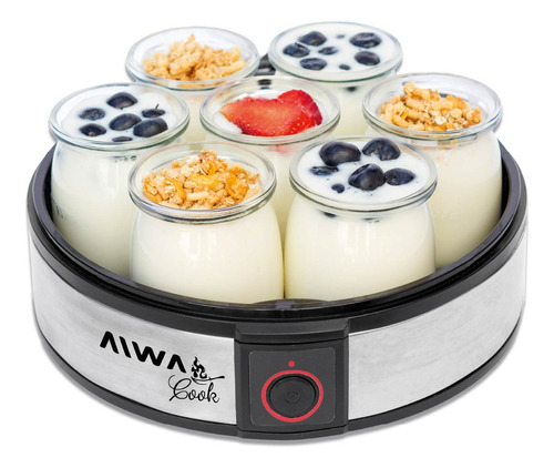 Yogurtera Eléctrica Aiwa - 7 Frascos De 180ml -  1,2l - Inox