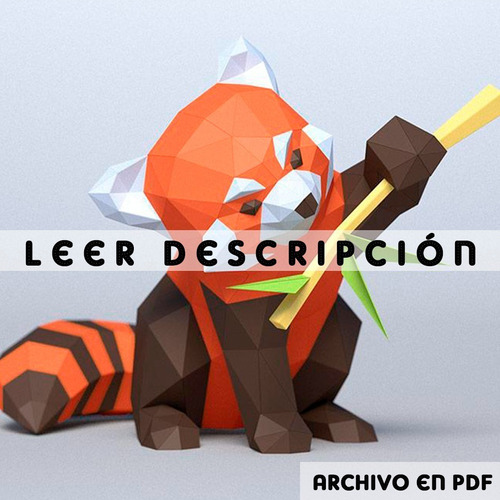 Papercraft Para Armar Zorro Panda Sentado 