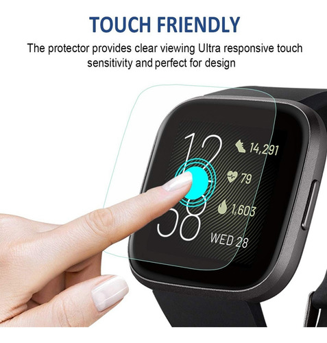 Combo 3 Micas Protectoras Premium De Tpu Para Fitbit Versa 2
