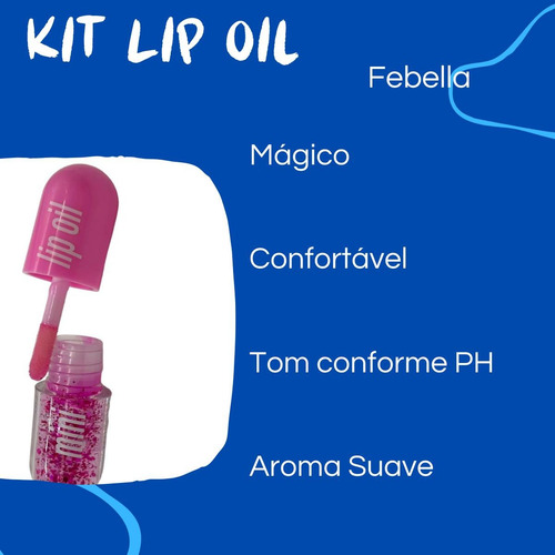 Kit Mini Lip Oil Gloss Hidratante Labial Mágico Com Glitter