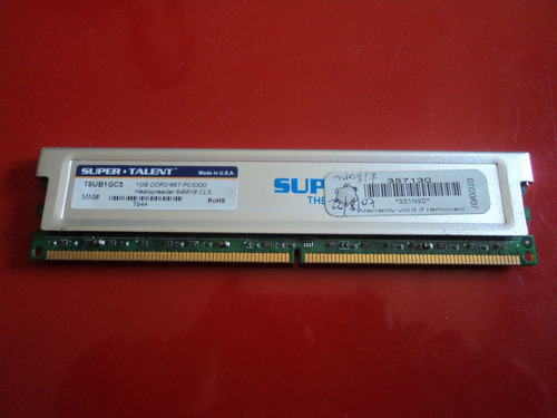 Memoria Ddr2 De 1gb 667 Mhz Pc5300 C/disipador Super Talent