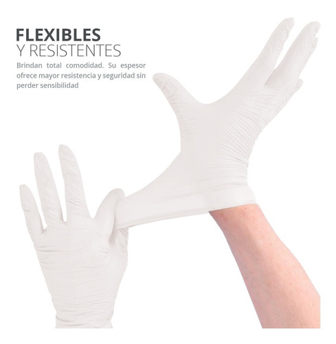 Imagen 4 de 8 de Guantes Latex Exploración Examinación Uso Médico Sin Polvo