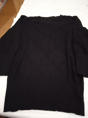 Sweater Negro Xs Manga Tres Cuartos