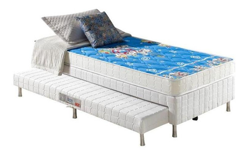 Cama Box Bicama Branco + Colchão Espuma D20 San Antonio 88cm