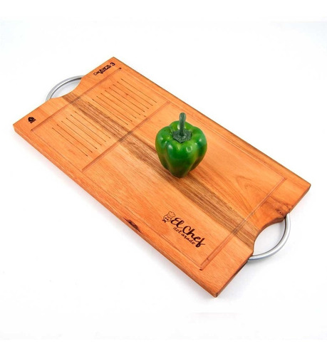 Imagen 4 de 8 de Tabla Madera Cortar Carne Picar Servir Asado Y Cocina Nº3
