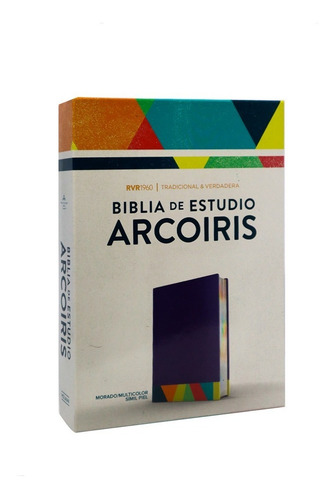 Imagen 2 de 5 de Biblia De Estudio Arcoiris Rvr1960 Símil Piel Morado