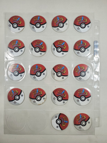 Colección De Tazos Pokemon 3 Con Estampa 38/38 Piezas (Usado)