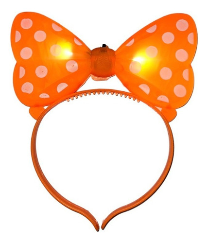 60 Diadema Minnie Luz Led Rosa Fiesta Orejas Mimi Luminosa Color