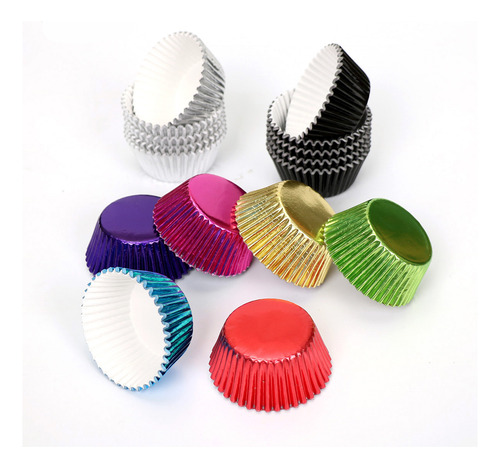 1. 100 Moldes De Pvc Para Hornear Magdalenas, Color Dorado,