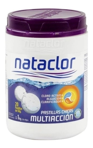 Pastillas Cloro Piscinas Lona 50gr 1kg Multiaccion Nataclor