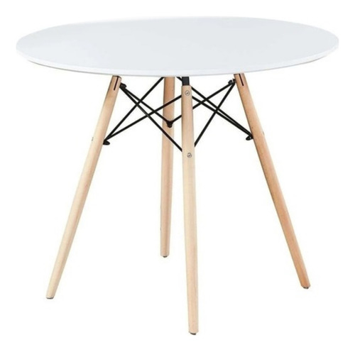 Mesa Eames Blanca Base Madera 80cm Outlet