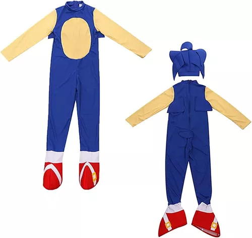 Fantasia Sonic Azul Infantil Cosplay Halloween Dry no Shoptime