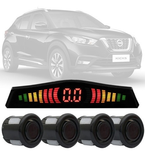 Imagem 1 de 5 de Sensor De Ré Estacionamento Preto 4 Fosco Creta Kicks