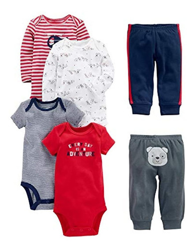 Conjunto De Ropa 6 Piezas Para Bebes-camisa, Pantalón, Body