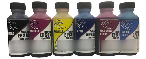 Tinta Pack Epson Ati Reenvasada 120ml 6 Colores Dye Sd99