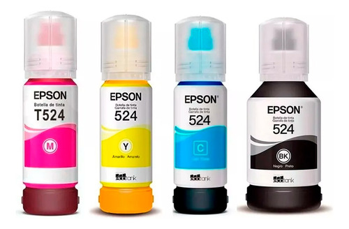 Kit De Tinta Epson T524 Para L6490, L15150 Y L15160 Pack X4