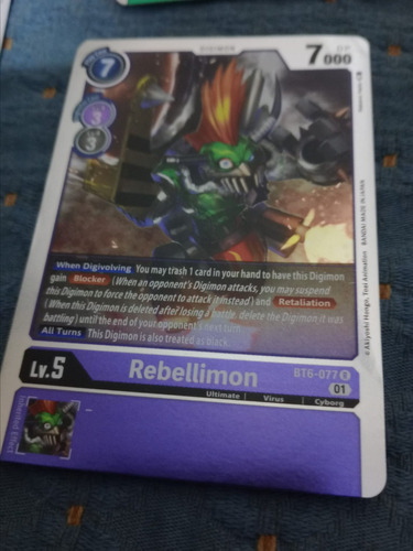 Rebellimon - Double Diamond (bt06carta Tcg Digimon Brillante