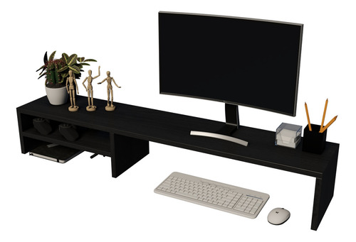Base Elevatória P/ Monitor E Notebook Altura E Ângulo Ideal Cor Preto