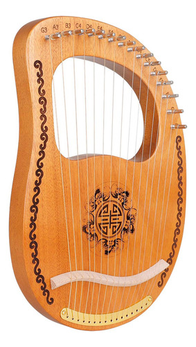 Grabado Exquisito Principiantes 16-string Lyre Harp Madera