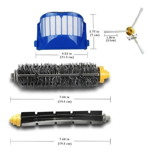 Imagen 4 de 8 de Repuestos Para Irobot Roomba Serie 600 Pack Xl Santiago