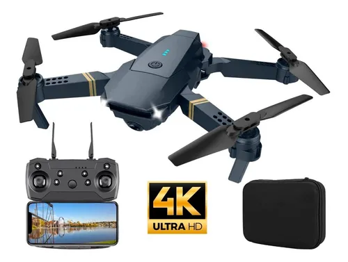 Drone Cuadricoptero Dual Camara 4k Plegable Wifi + Estuche Color Negro