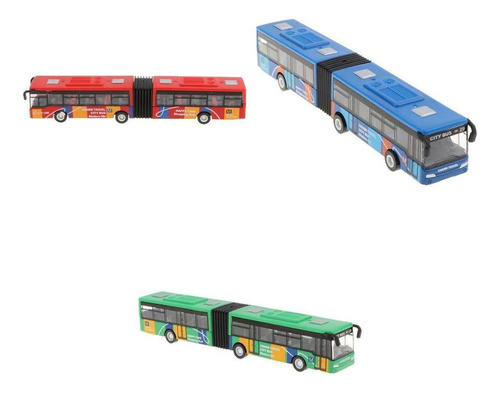 3 Uds 1:64 Aleación Arrojar Hacia Atrás Vehículo Autobús