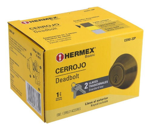 Chapa Puerta Cerradura Cerrojo Llave-llave (mayoreo) Hermex