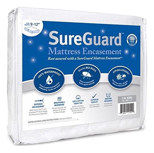 Twin Xl Sureguard Waterproof Mattress Encasement,deeppocket