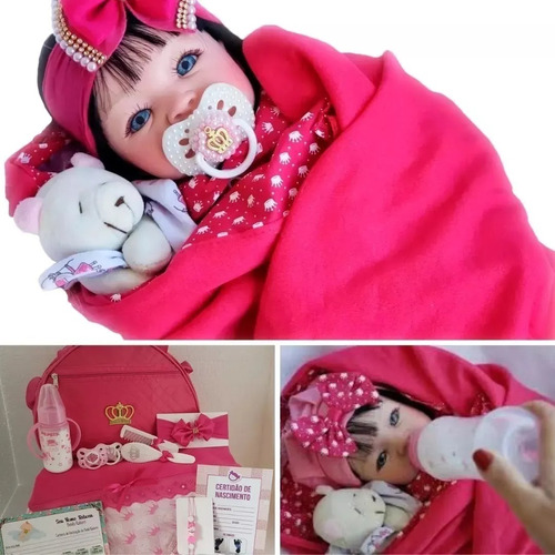 Bebê Reborn Princesa Menina Real Com Enxoval Completo+ Bolsa