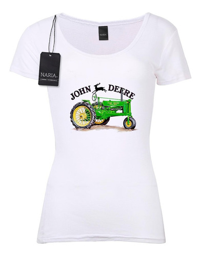 Remera Dama John Deere Dibujo Art Logo - Majd2