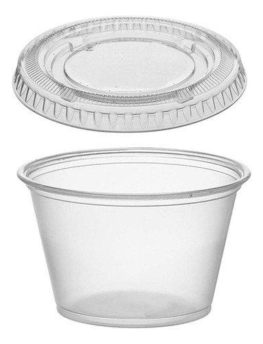 Souffle Pla 4 Oz Con Tapa Paquete De 100 Piezas Color Transparente