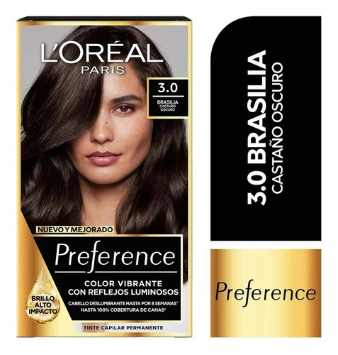Tinte Para Cabello L'oréal Preference 3.0 Brasilia Castaño O