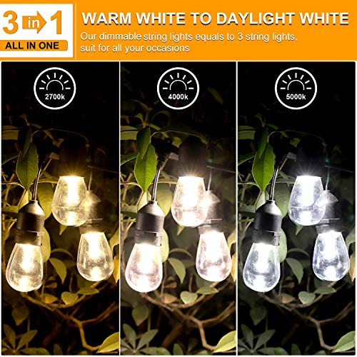 Luces Led Exteriores Mlambert 3 Colores, 48ft Impermeables,