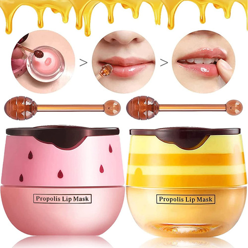 Blsamo Labial Bee Balm Honey Pot, Paquete De 2 Mascarillas L