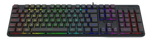 Teclado Membrana Gamer Redragon Netherbane Rainbow K521-r