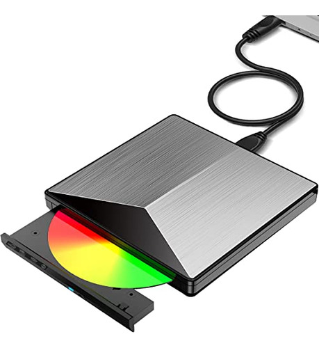 Unidad Externa De Cd Y Dvd Yotuo, Portátil, Usb 3.0 Y Tipo C