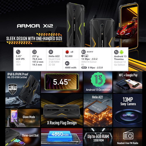 Ulefone Armor X12 - Celular Todo Terreno Resistente Caidas