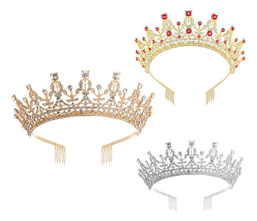 Corona De Princesa Reina Tiara Con Peine Cristal Rhinestone