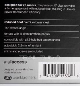 Imagen 3 de 6 de Trabas Pedal Bici Crankbrothers Premium Cleats 0° - Racer
