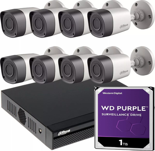 Kit Seguridad Dahua Dvr 8ch + 8 Camaras 5mp + 1tb