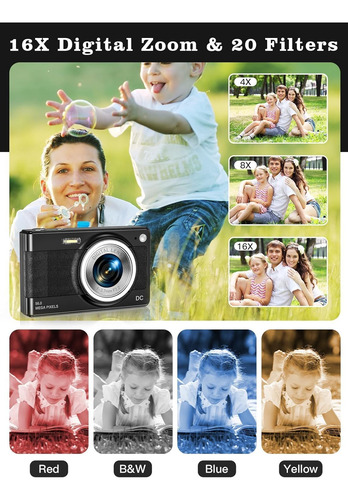 Upgrade Digital Camera, 56mp Fhd 1080p Camera For Kids Wi...