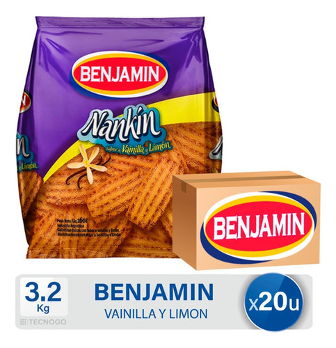 Caja Galletitas Benjamin Nankin Vainilla Y Limon Dulce Pack