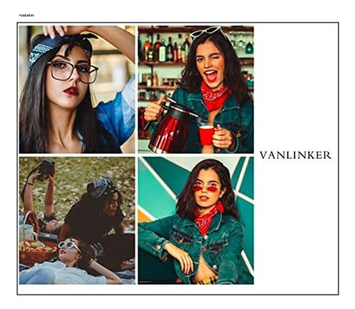 Vanlinker Vintage Pañuelos Cuadrados Bufandas Multiusos Para