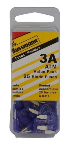 Bussmann (vp/atm-3-rp) 3 amp Fast Acting Atm Mini Fuse, Viol