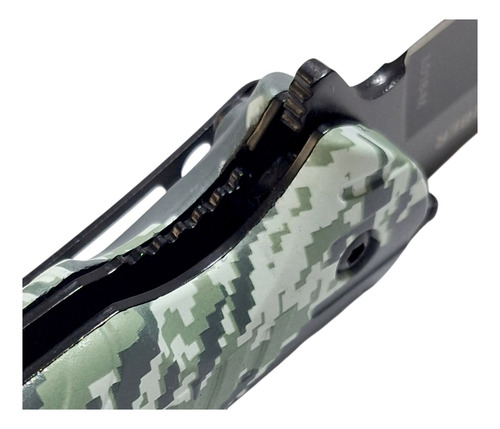 Navaja Tactica Gb L018 Semi Automática Acero Inox Pedernal Color Camuflado Claro