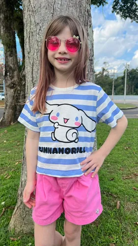 Blusa Listrada Cinnamoroll Hello Kitty Momi