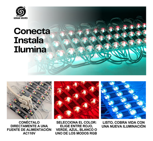 10 Módulos Led Rgb 110v 2da Generación, Directo Automático