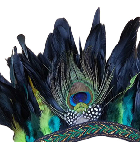 2x Tocados De Plumas Corona India Tocado Diadema Niños Azul