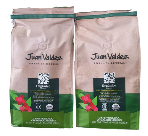 2pz.  Café Molido Juan Valdez Balanceado 100% Organico 