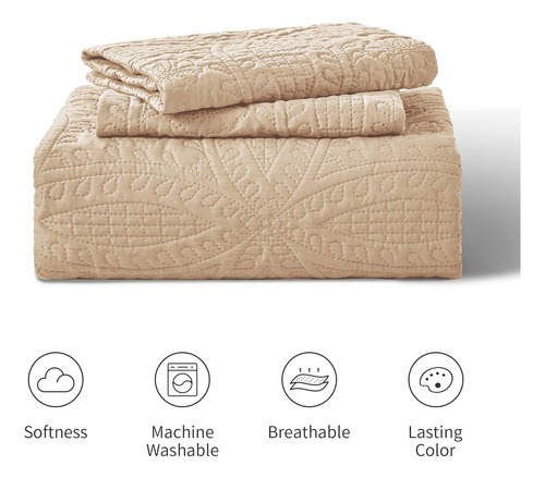 Love's Cabin King Size Quilt Set White Bedspreads - Suave...